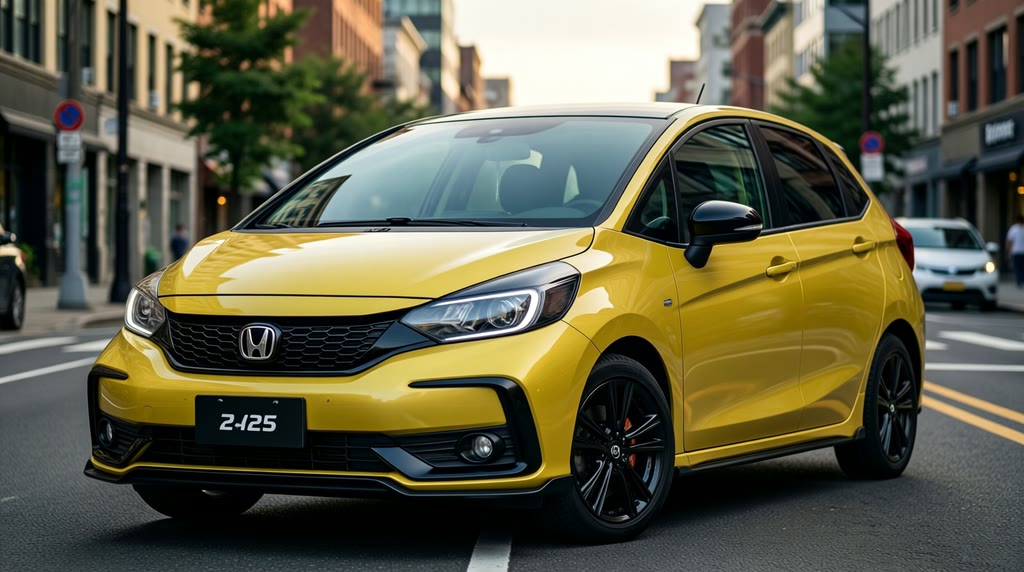 Honda Fit — автомобиль из Японии на городской улице