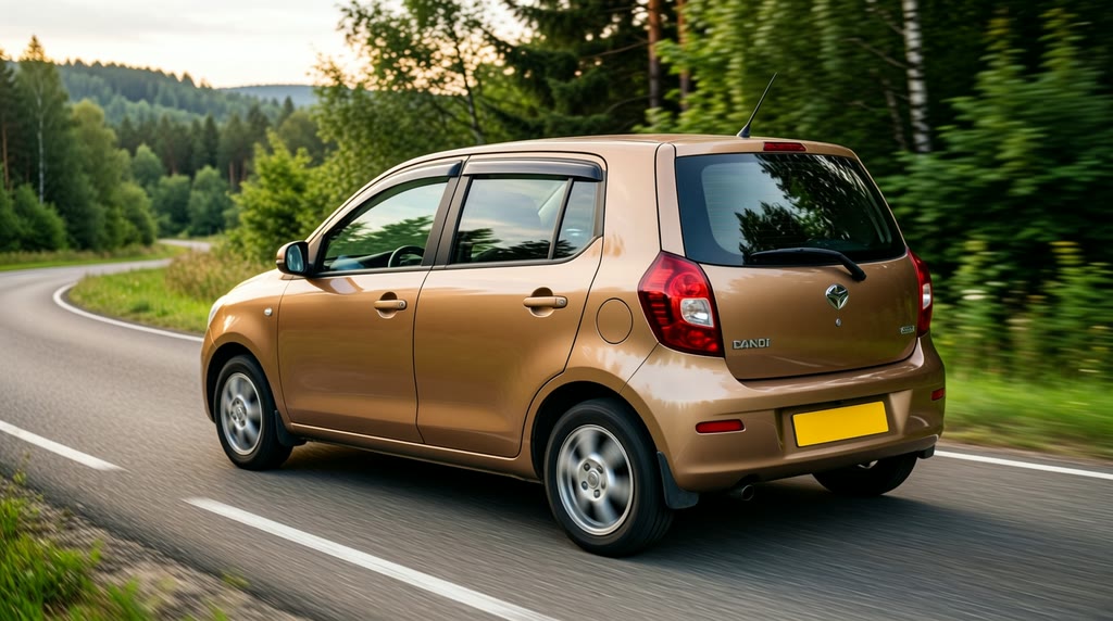 Заказ Daihatsu Mira e:S из Японии для поездок Автомобиль Daihatsu Mira e:S на загородной дороге