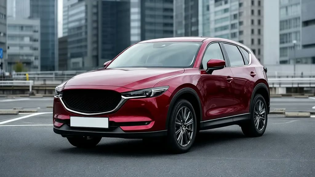 Красный автомобиль Mazda CX-5 под заказ на парковке