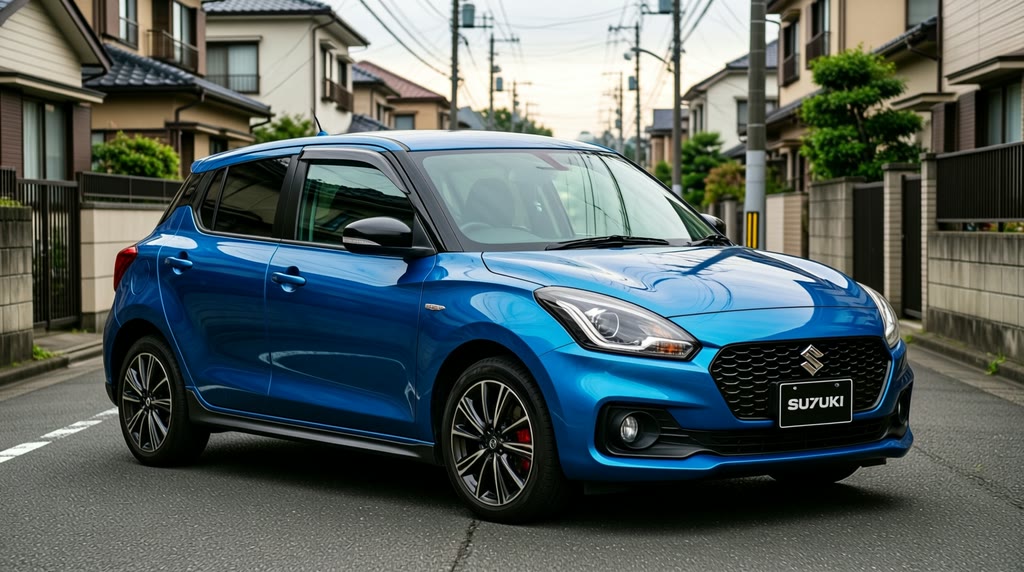 Заказ Suzuki Swift из Японии Автомобиль Suzuki Swift на нейтральном городском фоне