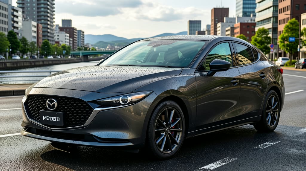 Автомобиль Mazda 3 Fastback целиком на открытой площадке