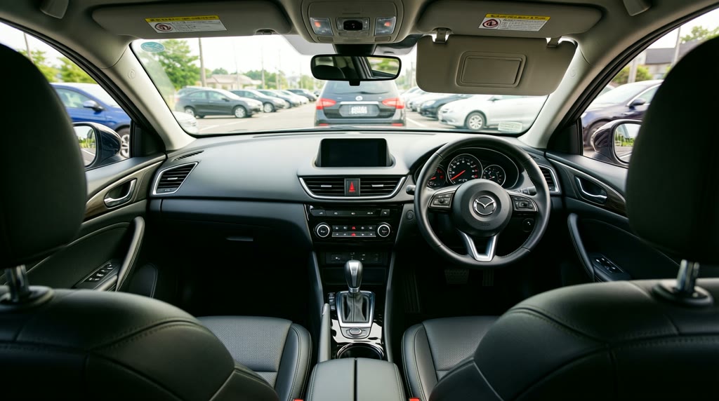 Передняя часть салона Mazda 3 Fastback, снятая с места водителя